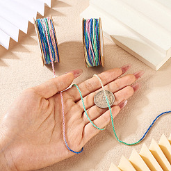 2ロールセグメント染色綿撚糸コード  DIYの工芸品について  ギフトラッピングとジュエリー作り  ブルー  1.2mm  約27.34ヤード（25m）/ロール&nbsp;OCOR-TA0002-95C