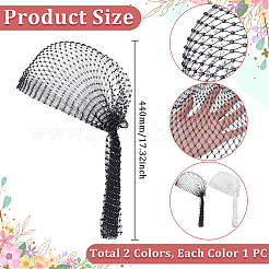 2個 2色 メッシュ ラインストーン フィッシュネット ヘッドバンド グリッター ヘッドスカーフ  ミックスカラー  440mm  1pc /カラー&nbsp;OHAR-GA0001-11