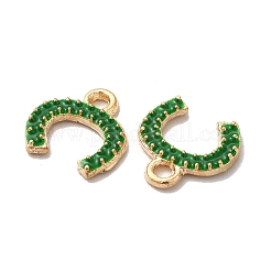 合金エナメルチャーム  馬蹄チャーム  ゴールドカラー  12x12x2mm  穴：2mm&nbsp;FIND-G055-07G