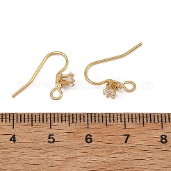 シェグレース 真鍮 パヴェ キュービックジルコニア イヤリング金具  耳ワイヤー  18KGP本金メッキ  15x5mm  穴：2mm  ピン：0.8mm&nbsp;XGRQ4S971-739G