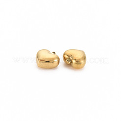 イオンプレーティング（IP）304ステンレススチールチャーム  ハート  14KGP本金メッキ  10x10x6mm  穴：1.2mm&nbsp;STAS-N097-148LG