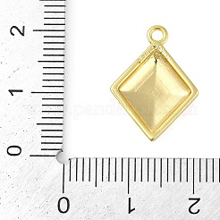 クロステーマ 本物の 18K ゴールドメッキ真鍮マイクロパヴェクリアキュービックジルコニアペンダント  菱形  19x14x3mm  穴：1.6mm&nbsp;LS-KK-L219-06G-03