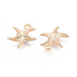 CCBプラスチックペンダント  ヒトデ  ライトゴールド  19.8x18.5x5~5.5mm  穴：2.5mm&nbsp;CCB-T012-07KCG