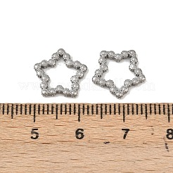 304ステンレススチールリンクリング  スター  変色しない  ステンレス鋼色  11.5x12x1.5mm  内径：8x8.5mm&nbsp;STAS-A129-06P