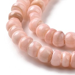 天然養殖淡水貝ビーズ連売り  染め  ロンデル  ミックスカラー  6.5~7.5x2~6.5mm  穴：1mm  約85個/連  14.88インチ（37.8cm）&nbsp;SHEL-F002-01