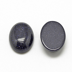 合成ブルーゴールドストーン青金砂石カボション  染め  オーバル  18x13x5mm&nbsp;X-G-R415-13x18-34
