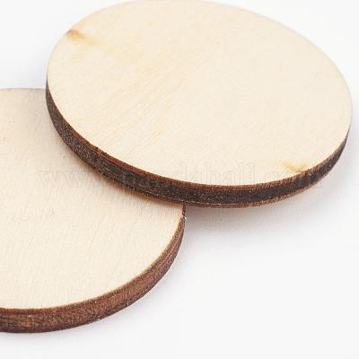 ウッドカボション  フラットラウンド  バリーウッド  30x3mm&nbsp;WOOD-WH0004-30mm-01-1