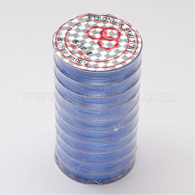 フラット弾性クリスタルストリング  弾性ビーズ糸  ストレッチブレスレット作り用  藤紫色  0.8mm  約10.93ヤード（10m）/ロール&nbsp;EW-O001-02H-1