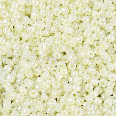 ガラスシードビーズ  セイロン  ラウンド  緑黄  12/0  2mm  穴：1mm  約30000個/ポンド&nbsp;SEED-A011-2mm-152-1
