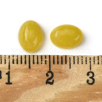 天然石ホワイトジェイドカボション  オーバル  染め  ゴールド  8~8.5x6~6.5x2.5~3.5mm&nbsp;G-A094-01B-32-1
