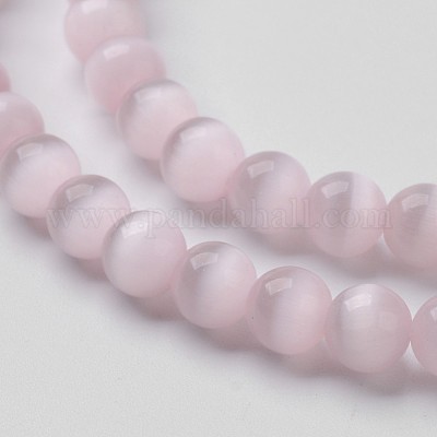 キャッツアイビーズ  ラウンド  ミスティローズ  8mm  穴：1mm  約48~50個/連  14~14.5インチ&nbsp;CER8mm56-1