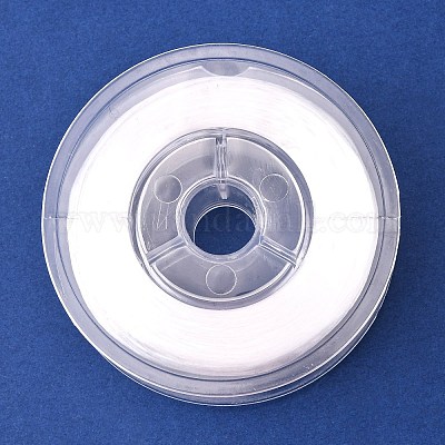 フラット弾性クリスタルストリング  弾性ビーズ糸  ストレッチブレスレット作り用  ホワイト  0.8mm&nbsp;EC-G002-0.8mm-14-1
