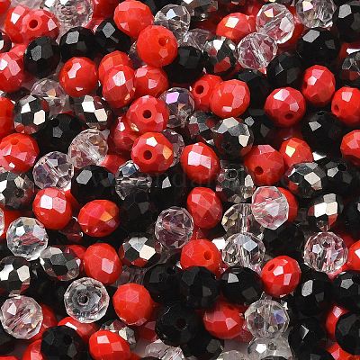 ガラスビーズ  多面カット  ロンデル  銀  8x6mm  穴：1mm  約1210個/500g&nbsp;EGLA-A034-LM8mm-14-1