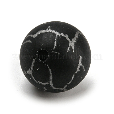 シリコンビーズ  ラウンド  ブラック  15mm  穴：2mm&nbsp;SIL-E009-02D-1