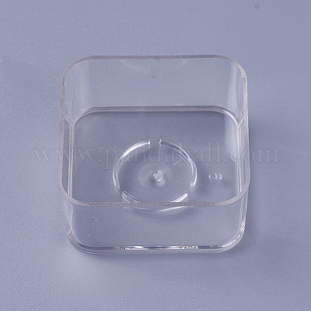 プラスチック製のキャンドルカップ  正方形  透明  38x38x18.5mm  内径：37mm&nbsp;LS-AJEW-WH0096-55-1
