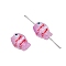 Handmade Lampwork Beads, Hand Drawn Beads, Fish, Plum, 14x10mm