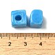 手作りランプワークビーズ  キューブ  ドジャーブルー  8.5~10x8.5~10.5x8~10.5mm  穴：4mm&nbsp;LAMP-B025-01A-06-2