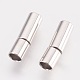 真鍮製バヨネット留め金  プラチナ  17x4mm  穴：3mm&nbsp;KK-P149-08B-1