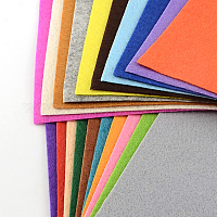 DIYクラフト用品不織布刺繍針フェルト  ミックスカラー  15x15x0.1cm  40個/袋&nbsp;DIY-S024-01