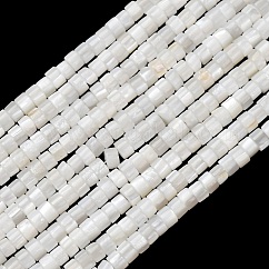 天然淡水シェルビーズ連売り  ディスク  ヒシビーズ  ホワイト  3x2mm  穴：0.6mm  約198個/連  15.75''（40センチメートル）