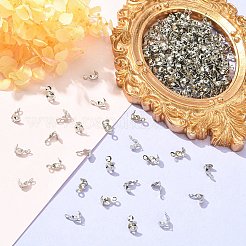 鉄のボールチープ  カロット終了  クラムシェルノットカバー  カドミウムフリー＆鉛フリー  プラチナ  8x4mm  穴：1.5mm  内径：3mm&nbsp;IFIN-YW0001-50P