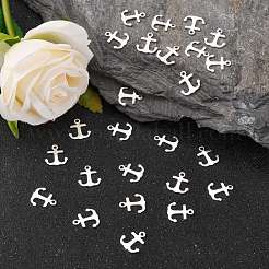 ステンレススチールチャーム201個  アンカー  銀  12x11x0.7~0.8mm  穴：1.4mm&nbsp;STAS-F192-035S