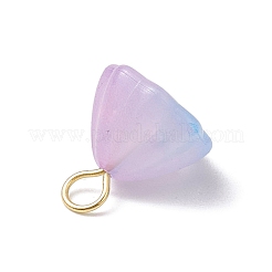 アクリル蓮のペンダント  304ステンレススチールループ付き  アリスブルー  12x10.5x8mm  穴：2.5mm&nbsp;PALLOY-JF02712-07