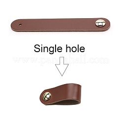 レザーハンドル  ジュエリーボックスアクセサリー  アルミネジ付き  キャメル  143x24.5x3mm  穴：5mm&nbsp;DIY-WH0182-19A