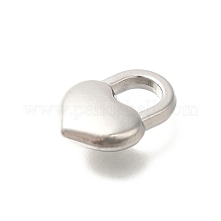 変色防止304ステンレススチールチャーム  ハート南京錠チャーム  ステンレス鋼色  15x11x3.8mm  穴：5x5mm&nbsp;STAS-I321-59P
