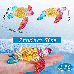 天然石のウミガメの置物  自宅オフィスのデスクトップの風水の装飾品  カラフル  94.5x127x40mm&nbsp;DJEW-WH20006-03