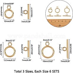 304ステンレススチールトグル留め具  リング  ゴールドカラー  68x52x11mm  20セット/箱&nbsp;STAS-UN0002-13G
