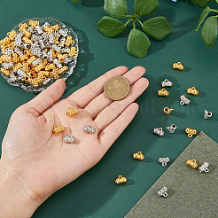 200個 2色 CCB プラスチックチューブベイル  ループベイル  プラチナ·ゴールデン  10x12x6mm  穴：1.6mm  内径：3mm  100個/カラー&nbsp;CCB-DC0001-11