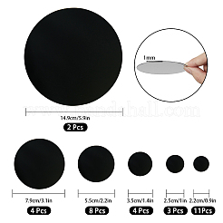 アクリル自己接着家具フィルム  鏡壁ステッカーの装飾用  フラットラウンド  ブラック  32個/セット&nbsp;DIY-CN0001-19B