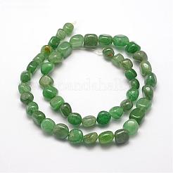 天然石グリーンアベンチュリンビーズ連売り  ナゲット  7~9x7~9x3~8mm  穴：1mm  約42~47個/連  15インチ&nbsp;G-F464-04