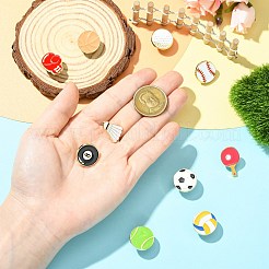 スポーツテーマのエナメルピン10個、10スタイル  バックパック用合金ラペルピンバック  混合図形  ミックスカラー  18~23.5mm  1個/スタイル&nbsp;JEWB-CJ0003-05