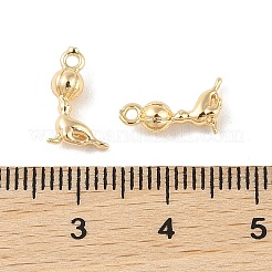 真鍮製チャーム  カドミウムフリー＆ニッケルフリー＆鉛フリー  アシカ  18KGP本金メッキ  11x7x3.5mm  穴：1.2mm&nbsp;KK-Q816-34G