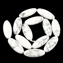 天然石ハウライトビーズ連売り  馬の目  29~30x12~12.5x5.5~6.5mm  穴：0.7~1mm  約13個/連  14.96インチ（38cm）&nbsp;G-B078-E17-01