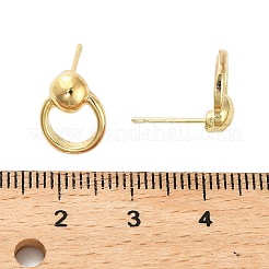 合金製スタッドピアスパーツ  304ステンレス鋼ピン付き  ゴールドカラー  11.5x9.5mm  穴：7mm  ピン：0.7mm&nbsp;PALLOY-I224-06G