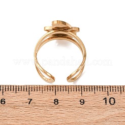 女性用エナメルカフリング付き304ステンレススチール  ゴールドカラー  ゴースト  17x14mm  調整可能&nbsp;RJEW-Z116-01G-05