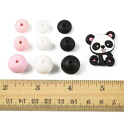 40 個 10 スタイルのシリコーンビーズ  混合図形  ピンク  12~28.5x6~24x6~15mm  穴：2mm  4個/スタイル&nbsp;SIL-FS0001-27C