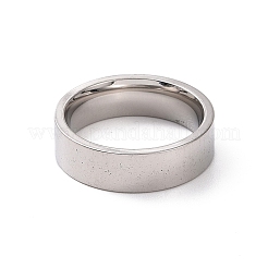 変色しない201ステンレススチール製プレーンバンドリング（女性用）  ステンレス鋼色  6mm  内径：17mm&nbsp;RJEW-I089-34A-P