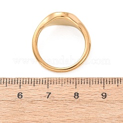 女性用304ステンレススチール指輪  月の表情  シグネットリング  ゴールドカラー  ムーン  9mm  内径：17mm&nbsp;RJEW-K393-07G-01