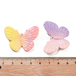 グラデーションカラー不透明樹脂デコデンカボション  蝶  ミックスカラー  28.5x38.5x3.5mm&nbsp;RESI-S04-06