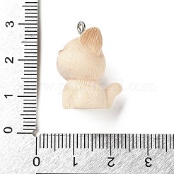 動物樹脂ペンダント  プラチナ鉄ループ付き  猫の形  23.5x16x18mm  穴：2mm&nbsp;RESI-I346-01P-02