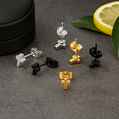 真鍮スタッドピアス12個（3色）  クロス  ミックスカラー  87x16mm  4個/カラー&nbsp;EJEW-GO0003-10