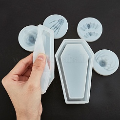 ハロウィンモチーフ  DIYシリコンモールドキット  100ml計量カップが含まれます  プラスチック製の丸型撹拌棒と移送ピペット、304ステンレススチール製のビーズピンセット  ミックスカラー  55x11mm&nbsp;DIY-OC0002-76