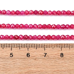 研究室で作られた赤いコランダムビーズ連売り  ラウンド  多面カット  3mm  穴：0.5mm  約141個/連  15.55''（39.5センチメートル）&nbsp;G-Z123-A01-3mm