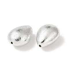 UVメッキ CCB プラスチックビーズ  テクスチャー  ティアドロップ  銀  24x18x12.5mm  穴：2.2mm&nbsp;FIND-Z066-15