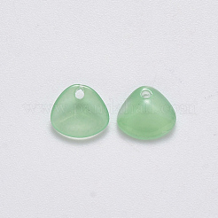 模造ヒスイガラスのチャーム  花弁  ミディアムアクアマリン  7x8x2.5mm  穴：1mm&nbsp;GLAA-R211-01-A05
