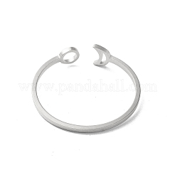 変色しない304ステンレススチールオープンリング  空洞の太陽と月  ステンレス鋼色  usサイズ9 3/4(19.5mm)&nbsp;STAS-R226-07P